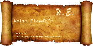 Waltz Elemér névjegykártya